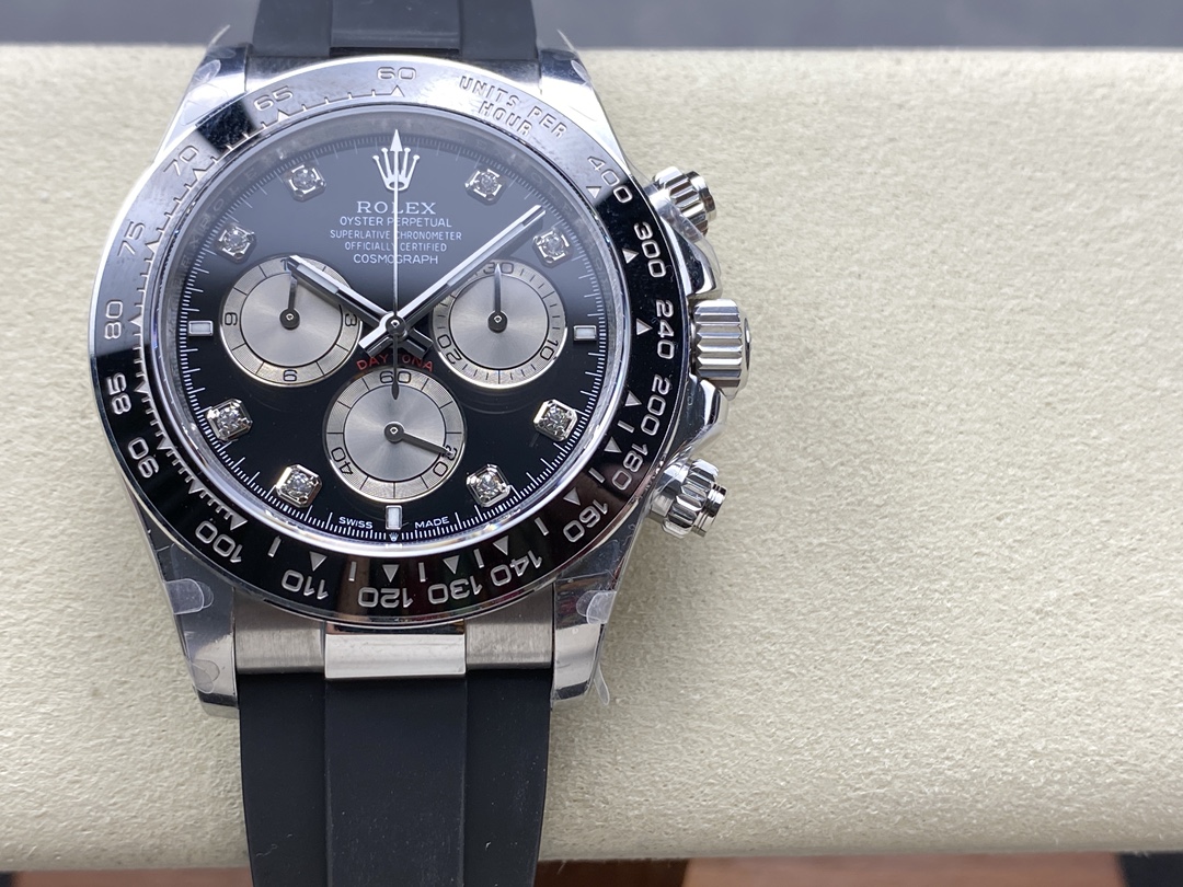 Rolex Cosmograph Daytona White Gold 126519LN 0004 Bright Black Steel Diamond